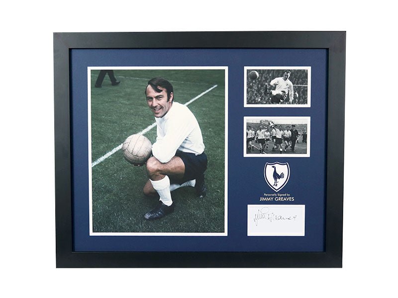 Jimmy Greaves Signed Whitecard Tottenham Hotsurs - Memorabilia Framers Shop
